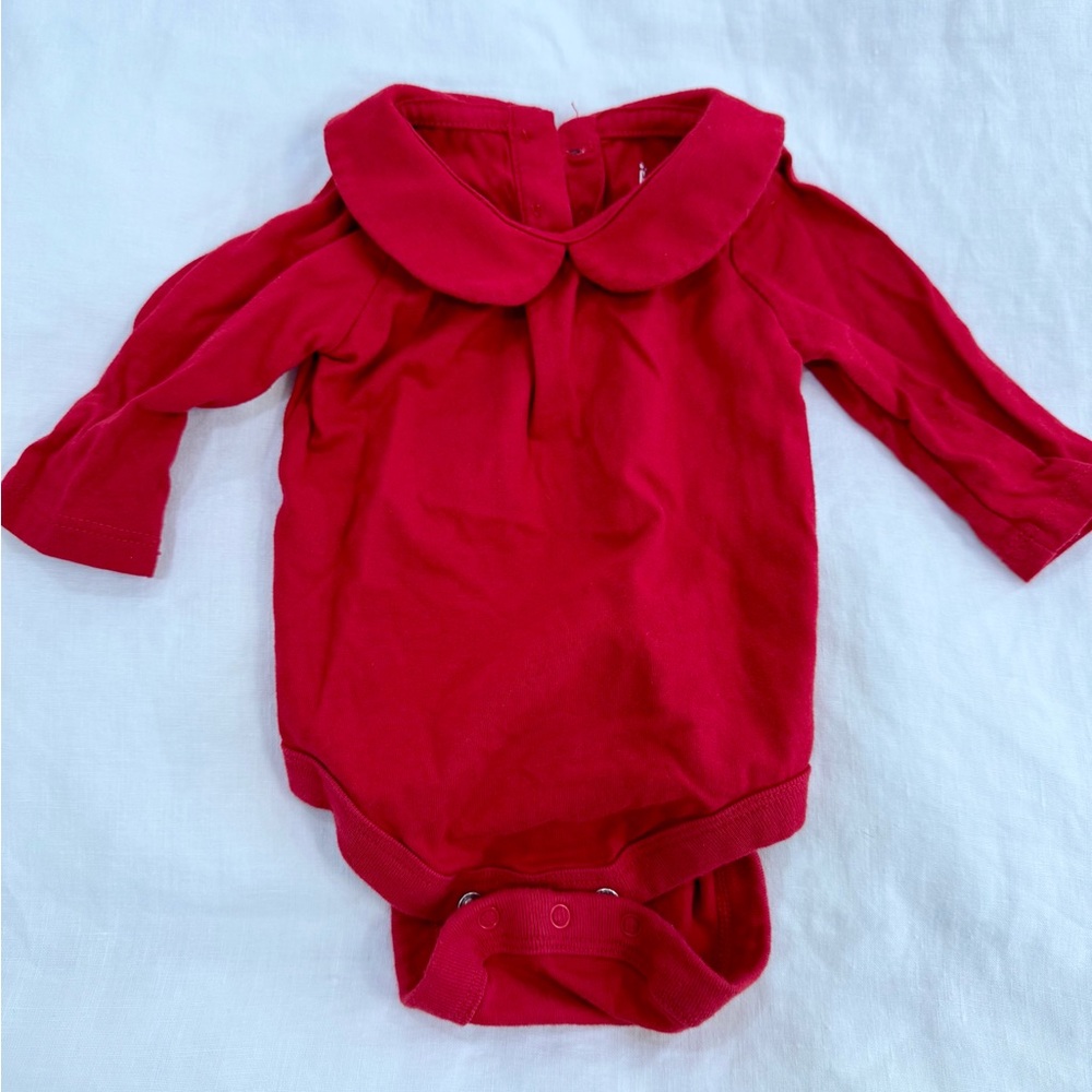 GAP Red Long Sleeve Bodysuit